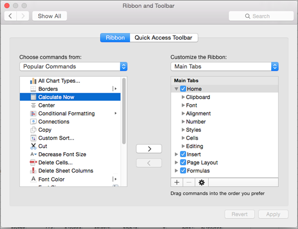 where add standard toolbar in word for mac 2011